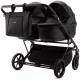 Детская коляска для двойни Adamex Leo Duo Deluxe 2 в 1 DUO-SA2 (ЧЕРНАЯ КОЖА)