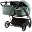 Детская коляска для двойни Adamex Leo Duo Deluxe 2 в 1 DUO-SA20 (СЕРО-ЗЕЛЁНАЯ КОЖА)