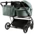 Детская коляска для двойни Adamex Leo Duo Deluxe 2 в 1 DUO-SA20 (СЕРО-ЗЕЛЁНАЯ КОЖА)
