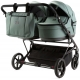 Детская коляска для двойни Adamex Leo Duo Deluxe 2 в 1 DUO-SA20 (СЕРО-ЗЕЛЁНАЯ КОЖА)