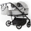 Детская коляска для двойни Adamex Leo Duo Deluxe 2 в 1 DUO-SA3 (СВ.СЕРАЯ КОЖА)