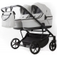 Детская коляска для двойни Adamex Leo Duo Deluxe 2 в 1 DUO-SA3 (СВ.СЕРАЯ КОЖА)