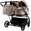 Детская коляска для двойни Adamex Leo Duo Deluxe 2 в 1 DUO-SA7 (СВ.БЕЖЕВАЯ КОЖА)