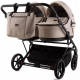 Детская коляска для двойни Adamex Leo Duo Deluxe 2 в 1 DUO-SA7 (СВ.БЕЖЕВАЯ КОЖА)