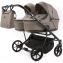 Детская коляска для двойни Adamex Leo Duo Deluxe 2 в 1 DUO-SA9 (Т.БЕЖЕВАЯ КОЖА)