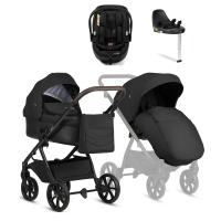 Детская коляска 4 в 1 Tutis Leo 3+ с автокреслом и базой Beno Black (201) Black