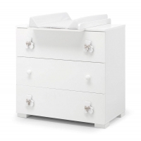 Тумба-комод с пеленальным столом Erbesi Dudu белый/песочный