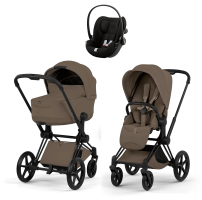 Коляска 3 в 1 Cybex Priam V Matt Black Style Coconut Brown + Cloud G3 Magic Black