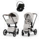 Коляска 3 в 1 Cybex Priam V Chrome Brown Style City Grey + Cloud G3 Magic Black