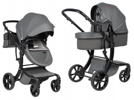 Детская коляска трансформер Farfello Aimile PRO темно-серый A5-6 экокожа