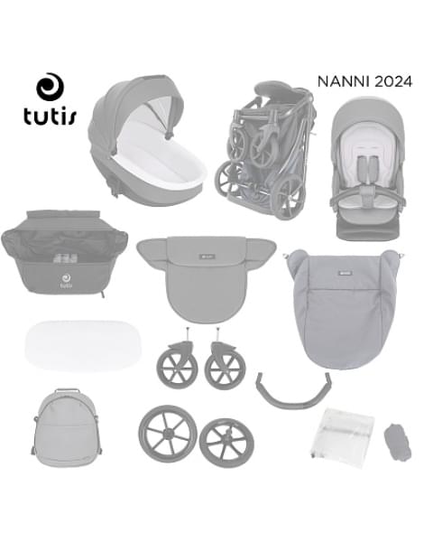 Детская коляска 2 в 1 Tutis Nanni 7 Кожа Light Silver