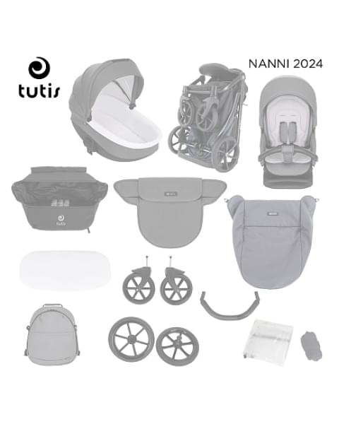 Детская коляска 2 в 1 Tutis Nanni 7 Кожа Light Silver