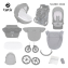 Детская коляска 2 в 1 Tutis Nanni 7 Кожа Light Silver
