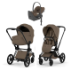 Коляска 4 в 1 Cybex Priam V Matt Black Style Coconut Brown + Cloud T Coconut Brown Plus Base T