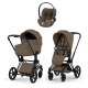 Коляска 3 в 1 Cybex Priam V Matt Black Style Coconut Brown + Cloud T Coconut Brown Plus
