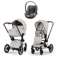 Коляска 3 в 1 Cybex Priam V Chrome Brown Style City Grey + Cloud T Mirage Grey