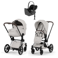 Коляска 4 в 1 Cybex Priam V Chrome Brown Style City Grey + Cloud T Sepia Black Base T