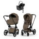 Коляска 4 в 1 Cybex Priam V Matt Black Style Coconut Brown + Cloud T Sepia Black Base T