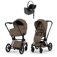 Коляска 4 в 1 Cybex Priam V Matt Black Style Coconut Brown + Cloud T Sepia Black Base T