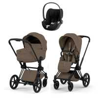 Коляска 3 в 1 Cybex Priam V Matt Black Style Coconut Brown + Cloud T Sepia Black