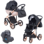 Детская коляска Adamex Chantal Star Collection 3 в 1 STAR101 черный+розовый