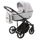 Детская коляска Adamex Amelia 3 в 1 Gery AM248-TIP люлька + прогулочная + автокресло (СВ.СЕР+СВ.СЕР.КОЖА)