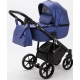 Детская коляска Adamex Bibione Deluxe 2 в 1 BI-SM02 Blue цвет синий, прогулочная + люлька (СИН.ПЕРЛ.ПЕРФ.КОЖА)