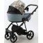 Детская коляска Adamex Porto Flowers 3 в 1 PO-FL04 (ЦВЕТЫ+СЕР-ГОЛУБ.ТК)