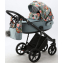 Детская коляска Adamex Porto Flowers 3 в 1 PO-FL04 (ЦВЕТЫ+СЕР-ГОЛУБ.ТК)