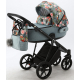 Детская коляска Adamex Porto Flowers 3 в 1 PO-FL04 (ЦВЕТЫ+СЕР-ГОЛУБ.ТК)