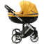 Детская коляска Adamex Chantal Special Edition 2 в 1 C120 (ЖЕЛТО-ЗОЛОТ.КОЖА+ЧЕРН.РИФЛЕН.ДНО+ХРОМ.РАМА)
