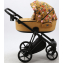 Детская коляска Adamex Porto Flowers 3 в 1 PO-FL03 (ЦВЕТЫ+ГОРЧИЧН.ТК)