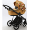 Детская коляска Adamex Porto Flowers 3 в 1 PO-FL03 (ЦВЕТЫ+ГОРЧИЧН.ТК)