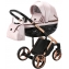 Детская коляска Adamex Chantal Special Edition 2 в 1 C118 (СВ.РОЗ.ПЕРЛ.КОЖА+ЧЕРН.РИФЛЕН.ДНО+МЕДН.РАМА)