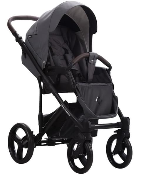 Детская коляска Bebetto Magnum Light SE Pro 2 в 1 07 т.серая кожа черная рама