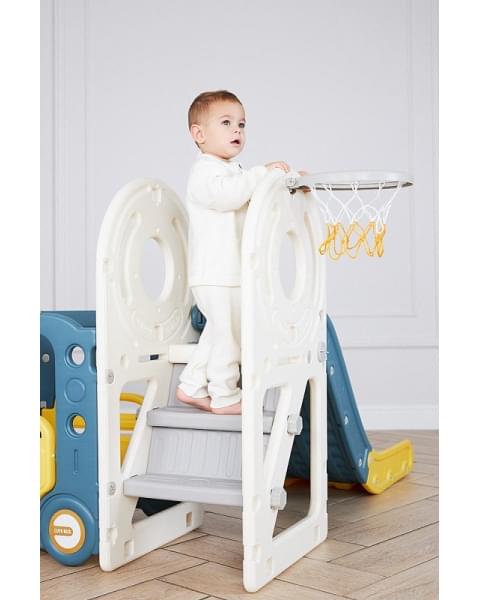 Игровой комплекс с горкой и качелями UNIX Kids Bus 171 см Yellow