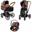 Коляска 3 в 1 Cybex Priam III Spring Blossom шасси Chrome Brown, Dark (Темный)