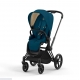 Коляска прогулочная Cybex Priam IV шасси Matt Black, Mountain Blue (Синий)