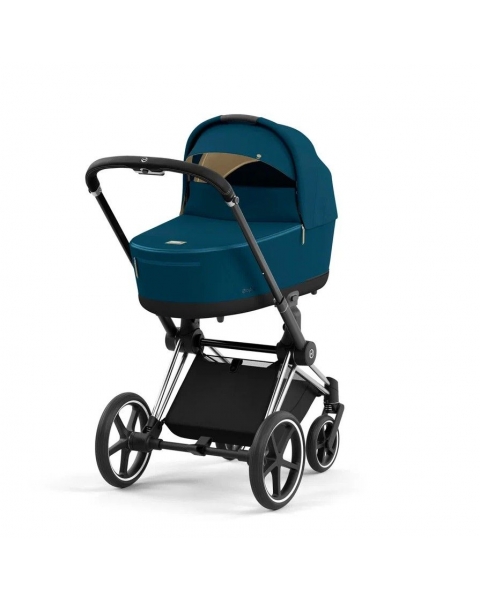 Коляска 2 в 1 Cybex Priam IV шасси Chrome Brown, Mountain Blue (Синий)