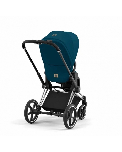 Коляска 2 в 1 Cybex Priam IV шасси Chrome Brown, Mountain Blue (Синий)