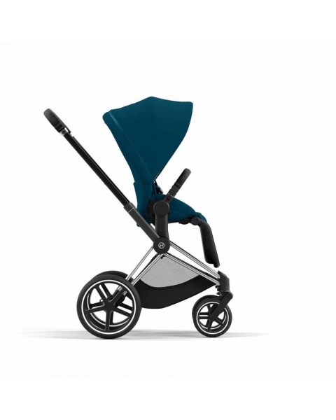 Коляска 2 в 1 Cybex Priam IV шасси Chrome Brown, Mountain Blue (Синий)