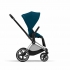 Коляска 2 в 1 Cybex Priam IV шасси Chrome Brown, Mountain Blue (Синий)