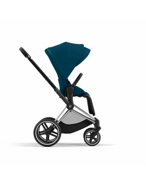 Коляска 2 в 1 Cybex Priam IV шасси Chrome Brown, Mountain Blue (Синий)