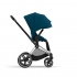 Коляска 2 в 1 Cybex Priam IV шасси Chrome Brown, Mountain Blue (Синий)