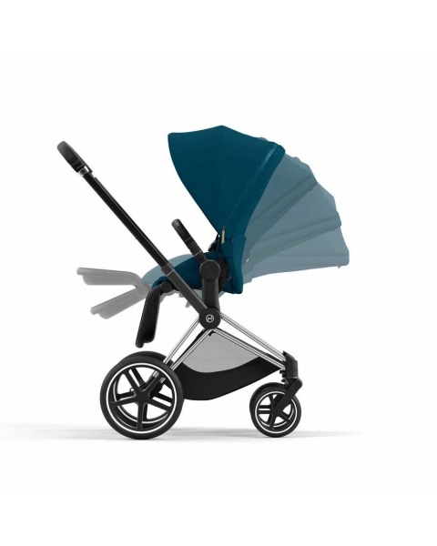 Коляска 2 в 1 Cybex Priam IV шасси Chrome Brown, Mountain Blue (Синий)