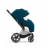 Коляска 2 в 1 Cybex Priam IV шасси Chrome Brown, Mountain Blue (Синий)