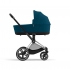 Коляска 2 в 1 Cybex Priam IV шасси Chrome Brown, Mountain Blue (Синий)