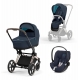 Коляска 3 в 1 Cybex Priam IV шасси Rose Gold, Nautical Blue (Темно-синий)