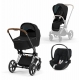 Коляска 3 в 1 Cybex Priam IV шасси Chrome Brown, Deep Black (Черный)