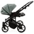 Детская коляска для двойни Adamex Leo Duo Deluxe 3 в 1 DUO-SA20 (СЕРО-ЗЕЛЁНАЯ КОЖА)